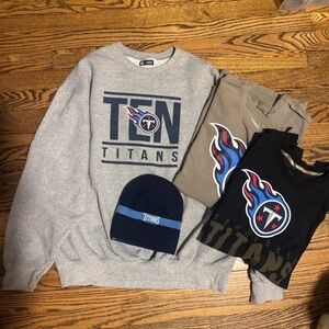 Nashville Tennessee Titans Crewneck, Nike Tshirt, & Beanie BUNDLE -NFL Licensed